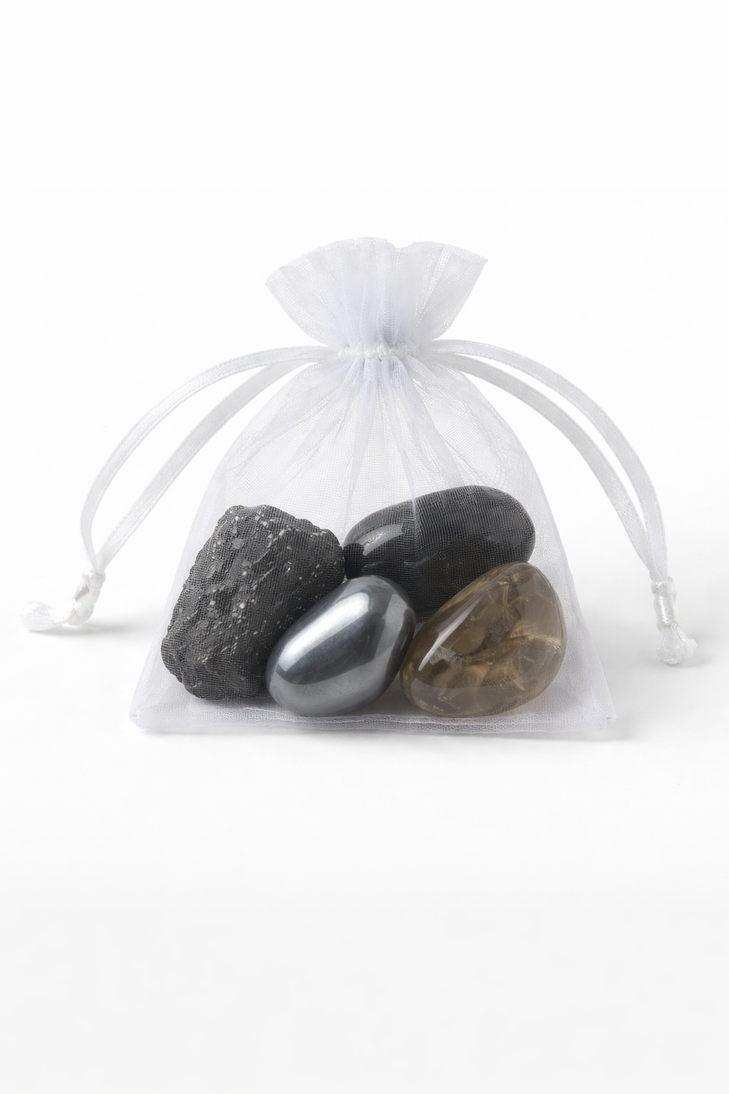 Protection Crystal Kit – Black Tourmaline, Hematite, Obsidian & Smoky Quartz Energy Shield Set