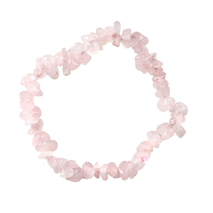 Pink stone bracelet on a white background