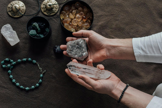 crystals held in hand