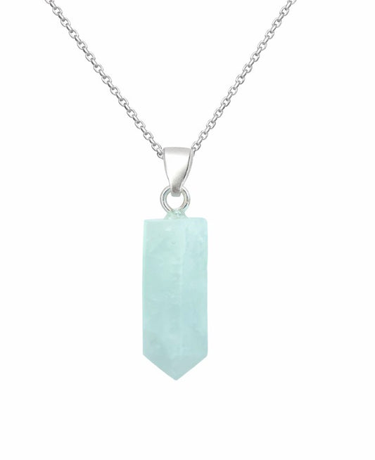 Sterling Silver Aquamarine Point Pendant