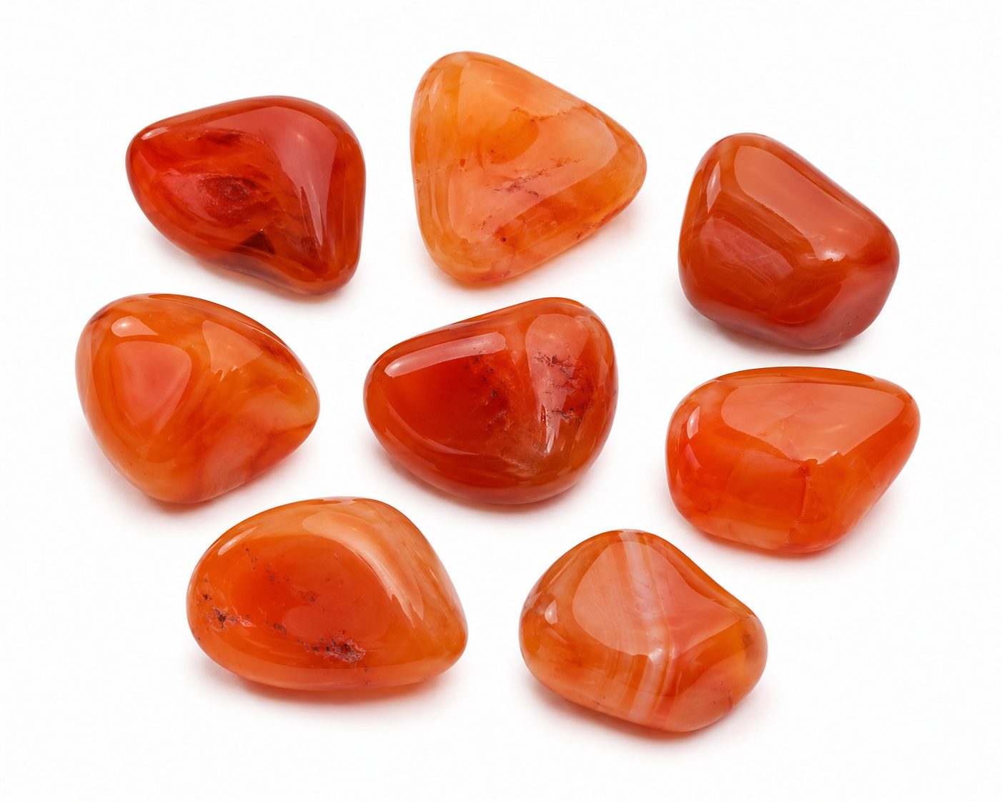 Orange stones on a white background