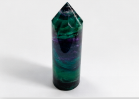 Multicolored crystal on a white background