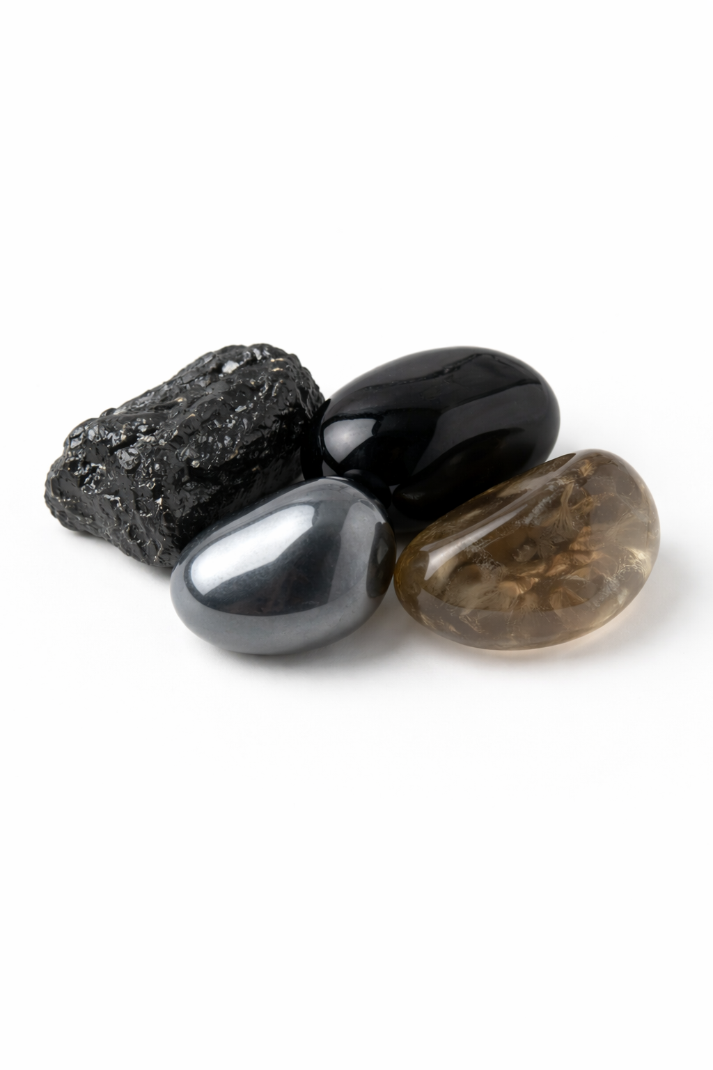 Protection Crystal Kit – Black Tourmaline, Hematite, Obsidian & Smoky Quartz Energy Shield Set