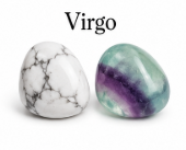 Two marbled stones with 'Virgo' text above them