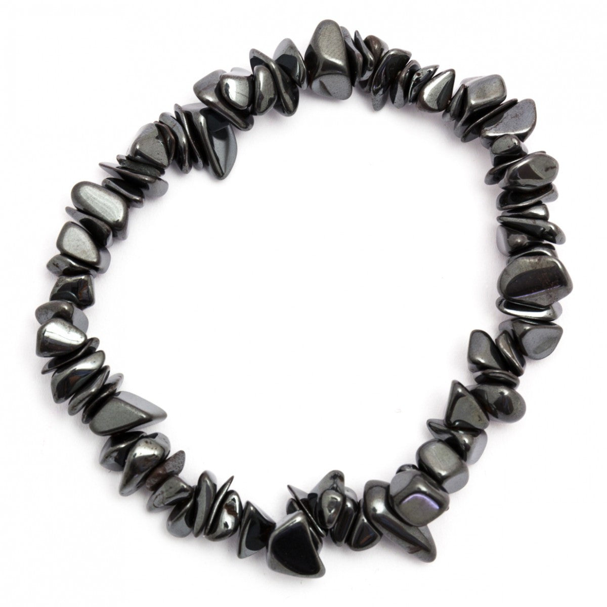 Hematite Chip Stone Bracelet – Grounding, Protection & Anxiety Relief Healing Crystal