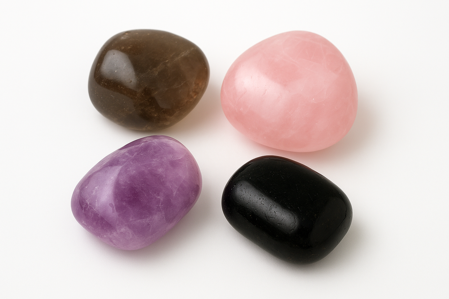 Home Protection Crystal Bundle – Amethyst, Rose Quartz, Smoky Quartz & Black Tourmaline