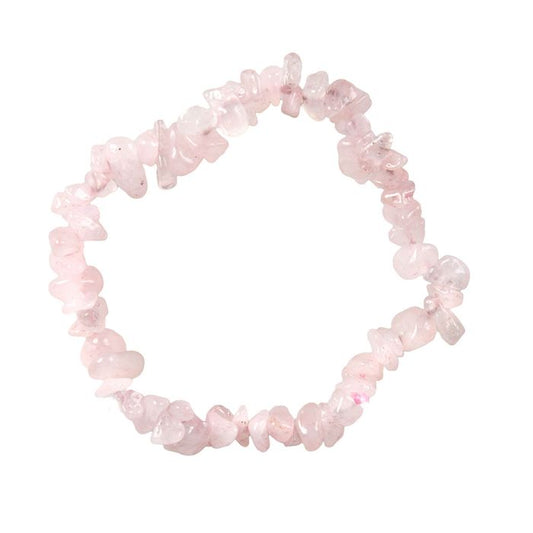 Pink stone bracelet on a white background
