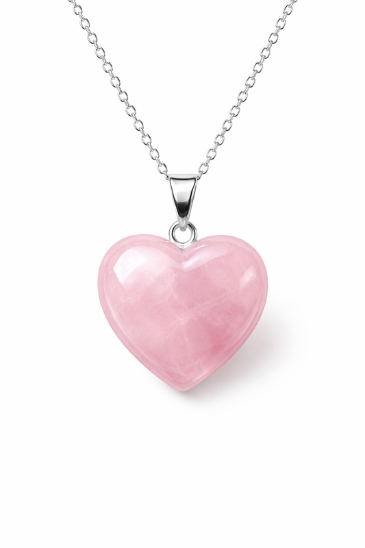Sterling Silver Rose Quartz Heart Pendant
