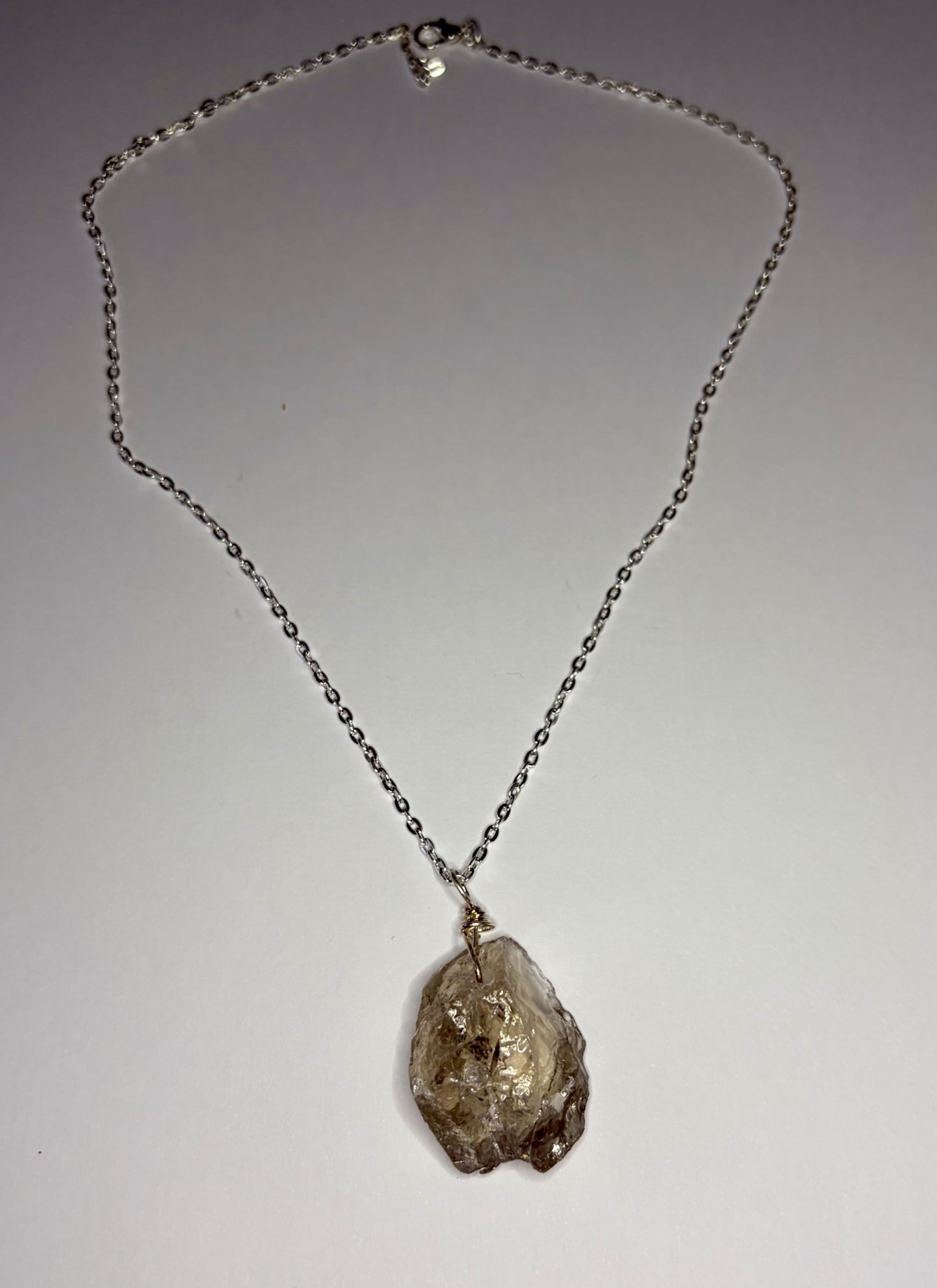 Sterling Silver Smoky Quartz Pendant Necklace