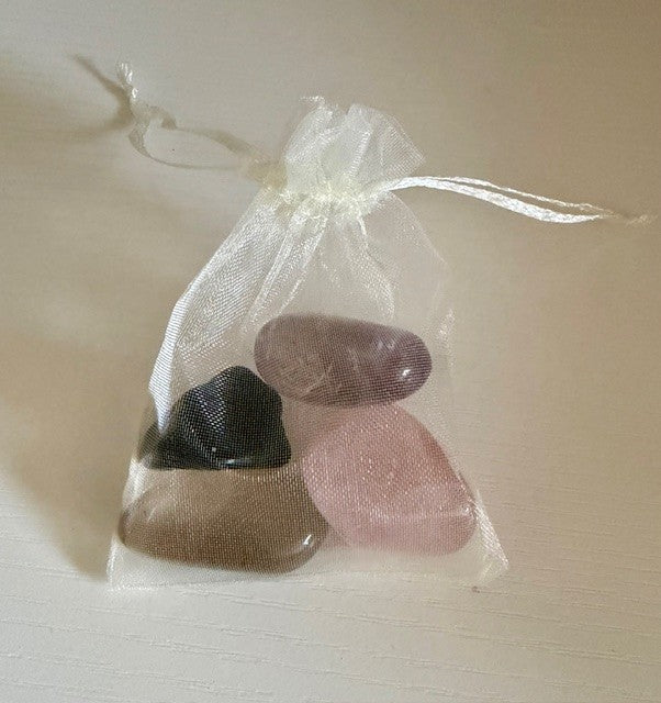 Home Protection Crystal Bundle – Amethyst, Rose Quartz, Smoky Quartz & Black Tourmaline